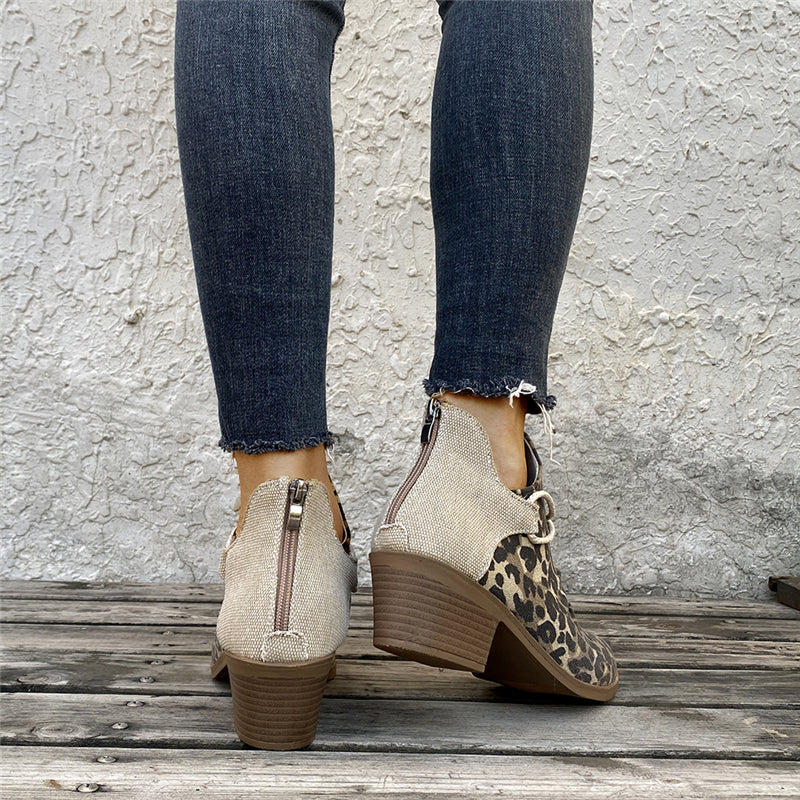 Everyday Charm Chic Ankle Boots Leopard Boot