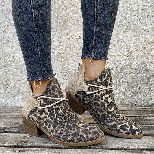 Everyday Charm Chic Ankle Boots Leopard Boot