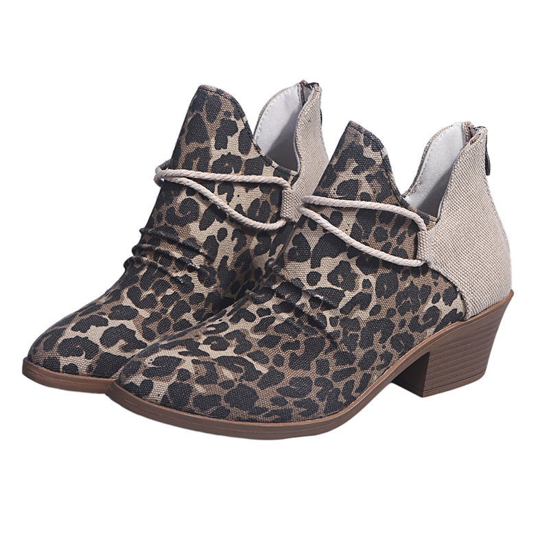 Everyday Charm Chic Ankle Boots Leopard Boot