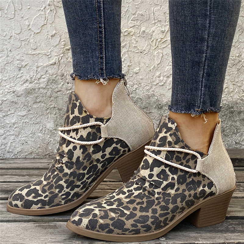 Everyday Charm Chic Ankle Boots Leopard Boot