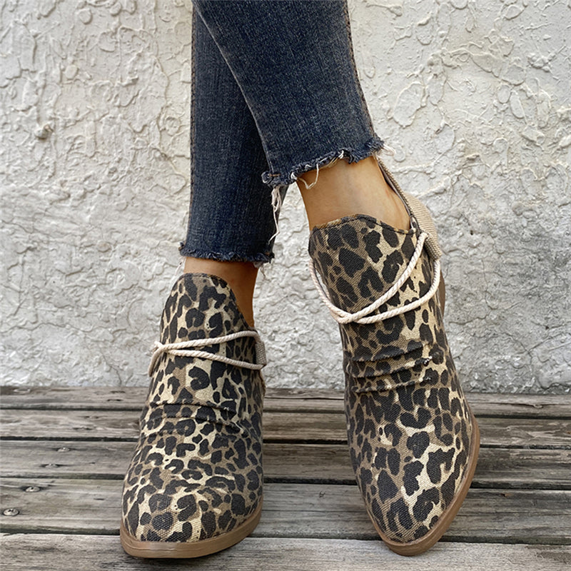Everyday Charm Chic Ankle Boots Leopard Boot
