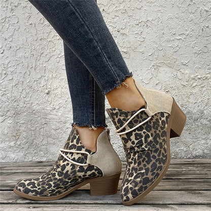Everyday Charm Chic Ankle Boots Leopard Boot